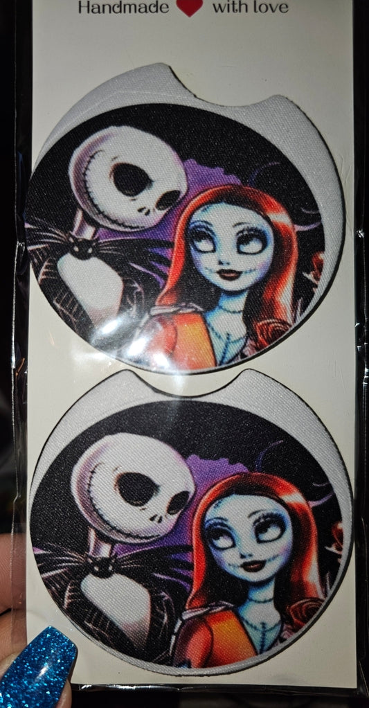 Jack & Sally Car Coasters