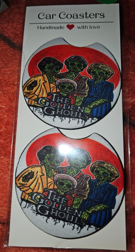 Golden Ghouls Car Coasters